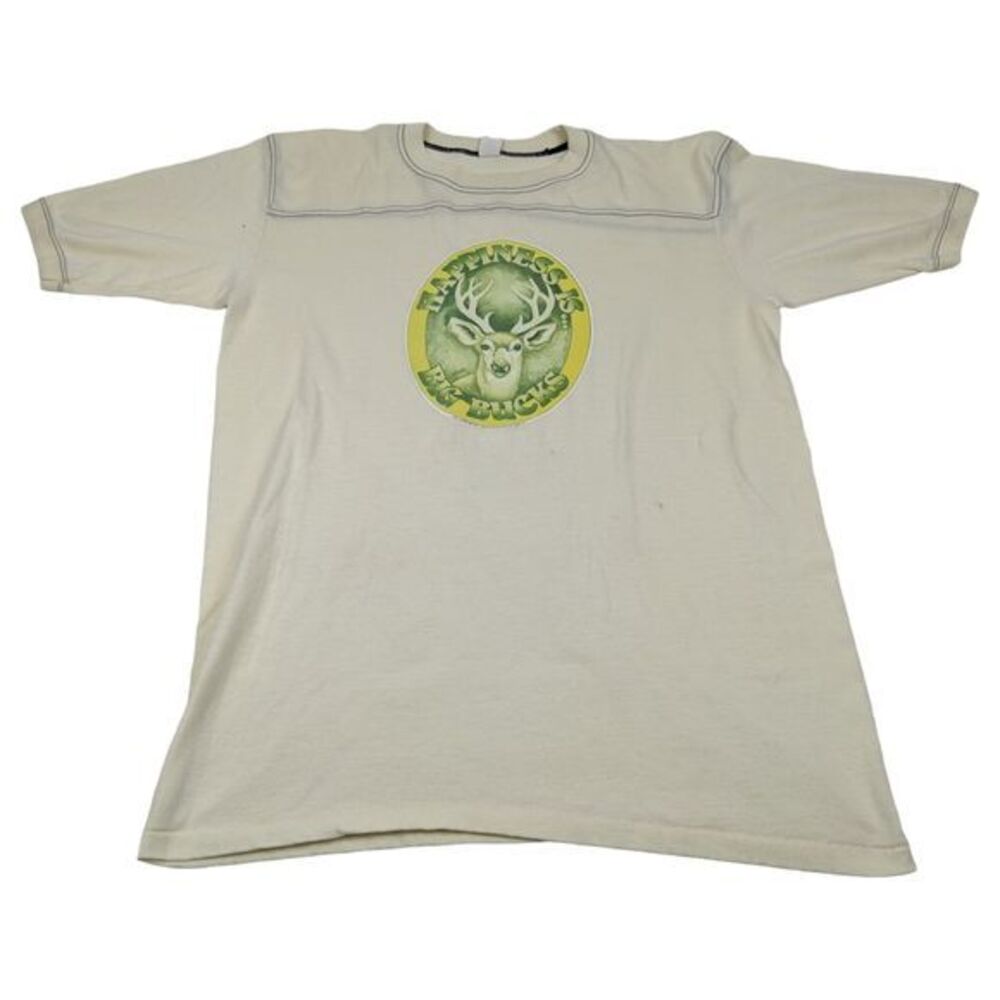 Vintage 80s Gander Mountain Happiness is..‎ Big Bucks Deer Shirt